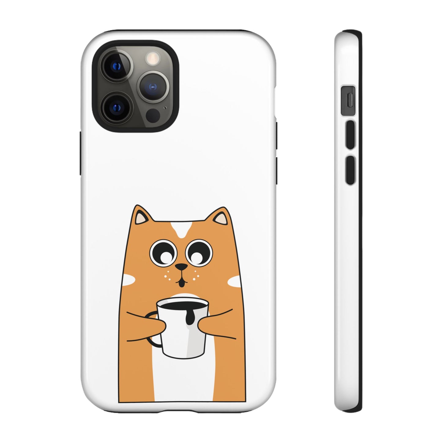 Cute Cat Coffee Mug Phone Case - Tough Protection for Pet Lovers