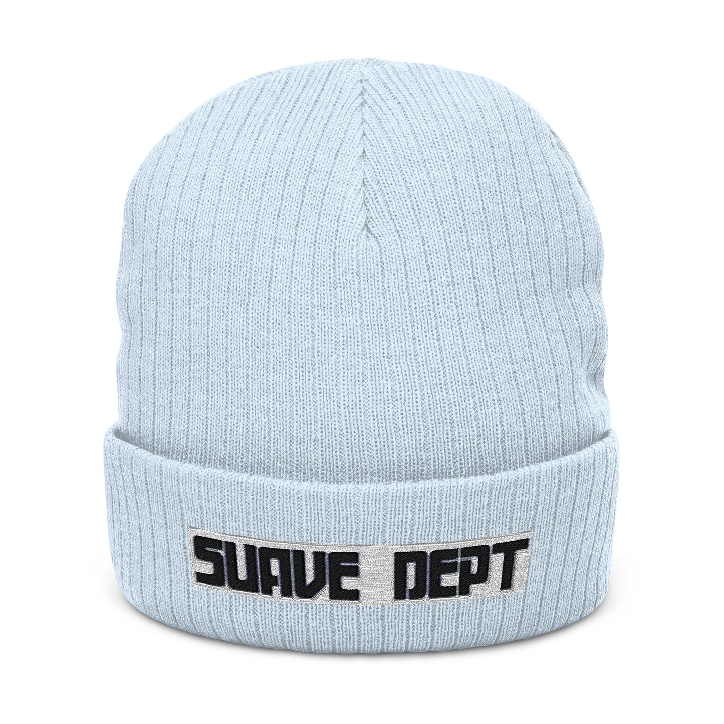 Suave Dept Ribbed Knit Beanie - Comfortable Embroidered Hat for Trendy Style