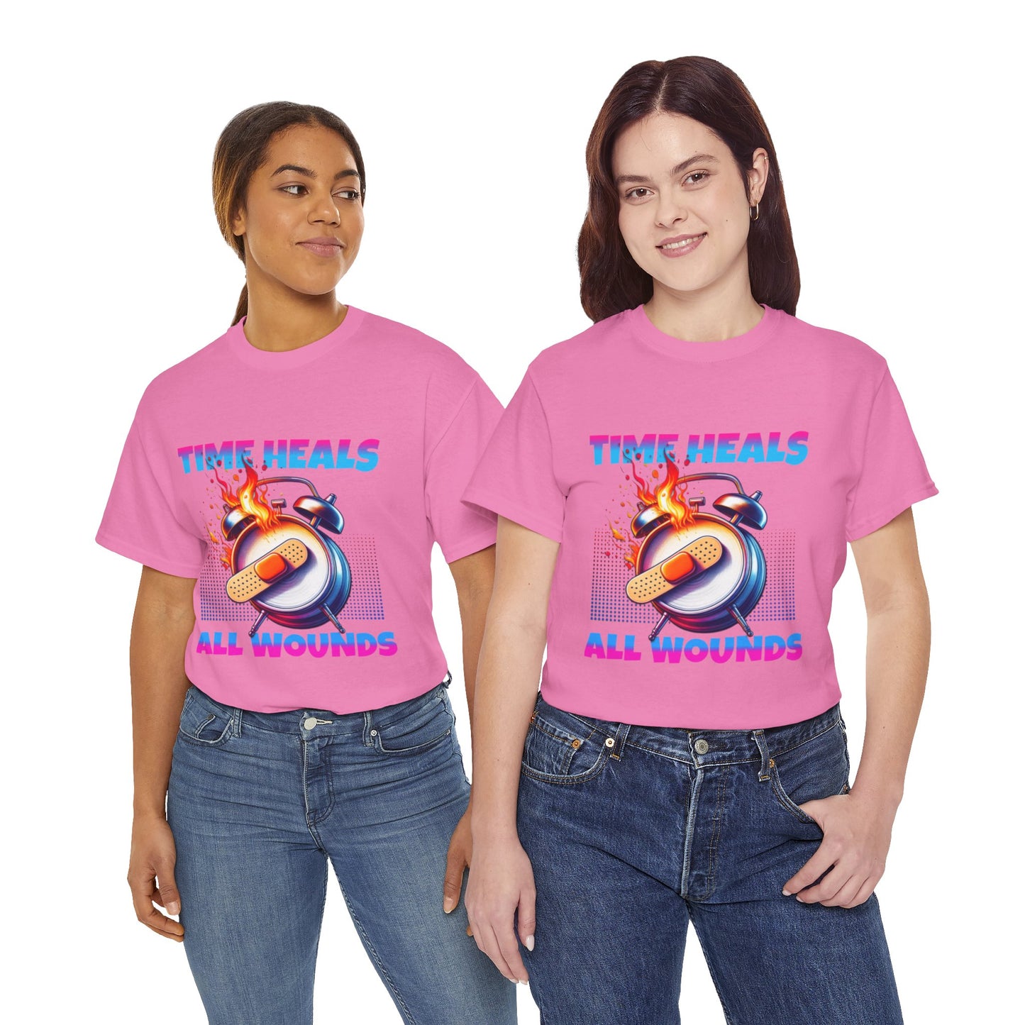 Unisex Time Heals Shirt: Pink