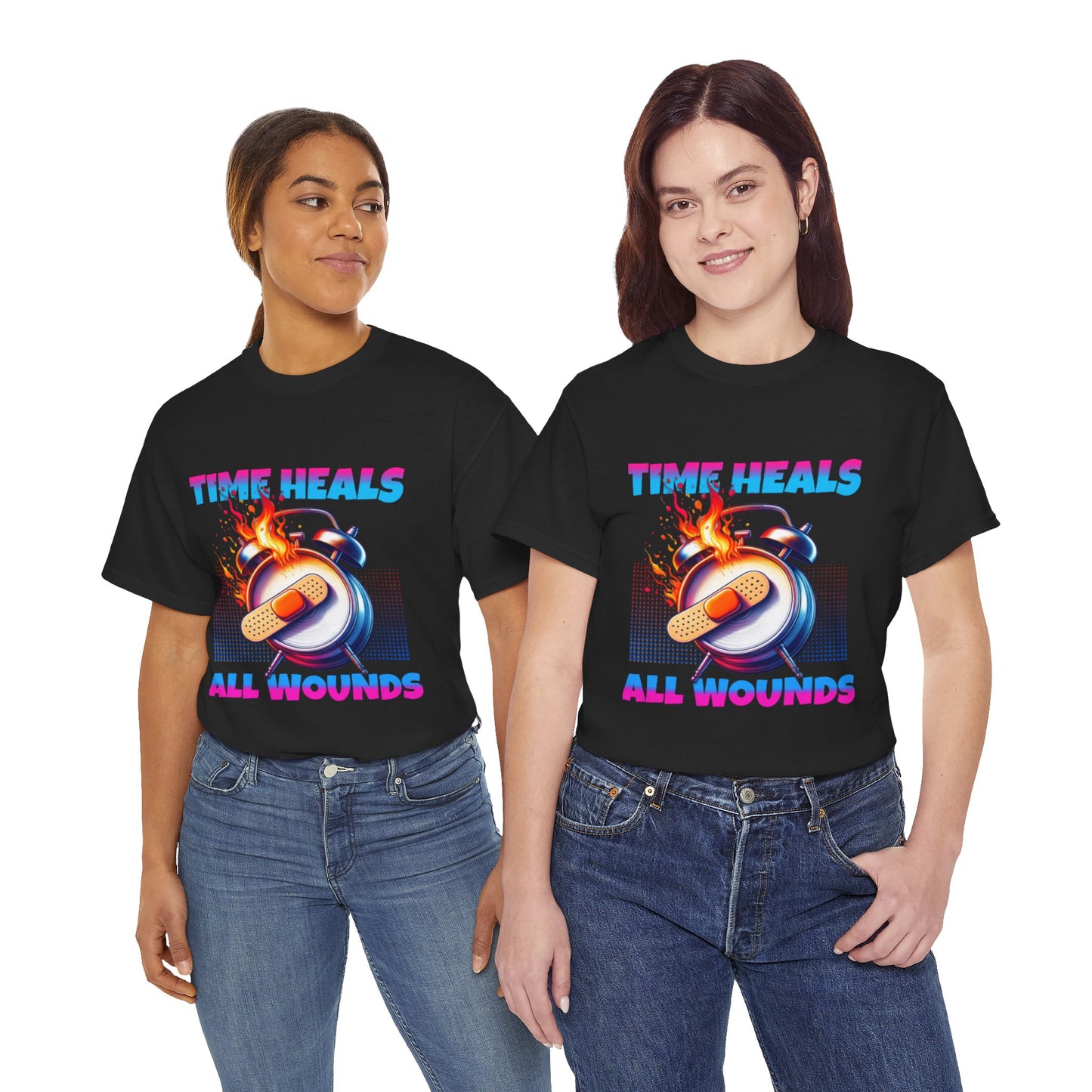 Unisex Time Heals Shirt: Pink