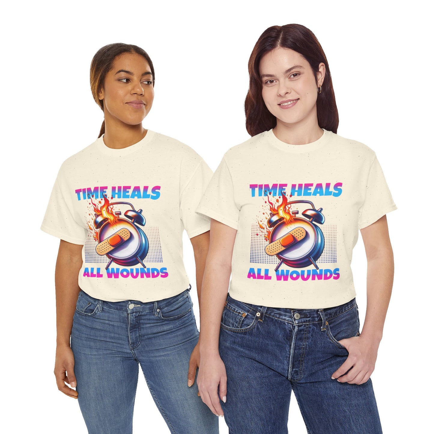 Unisex Time Heals Shirt: Pink