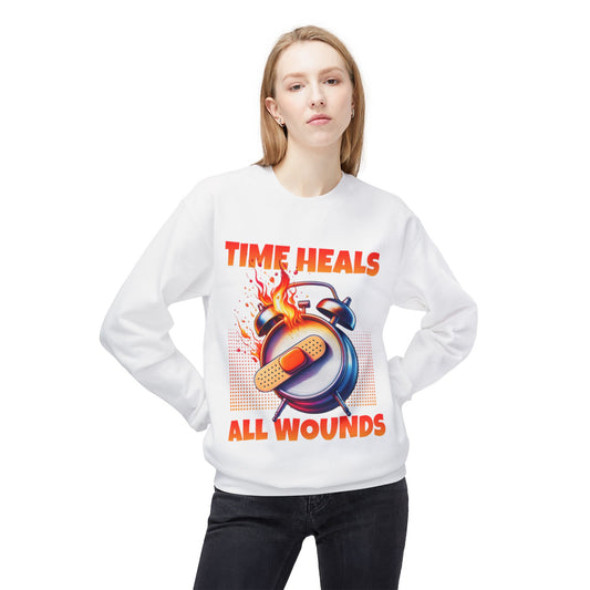 Unisex Time Heals Softstyle Sweatshirt: Orange