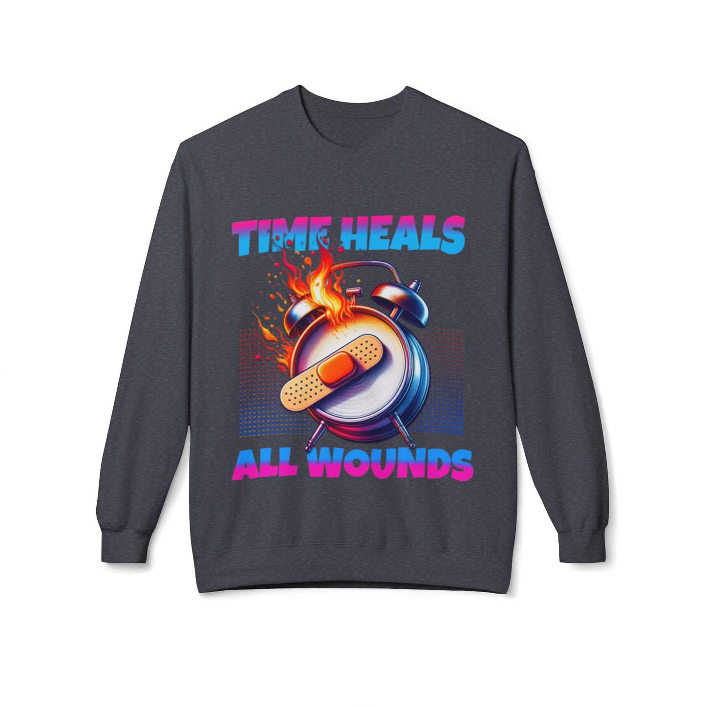 Unisex Time Heals Softstyle Sweatshirt: Pink