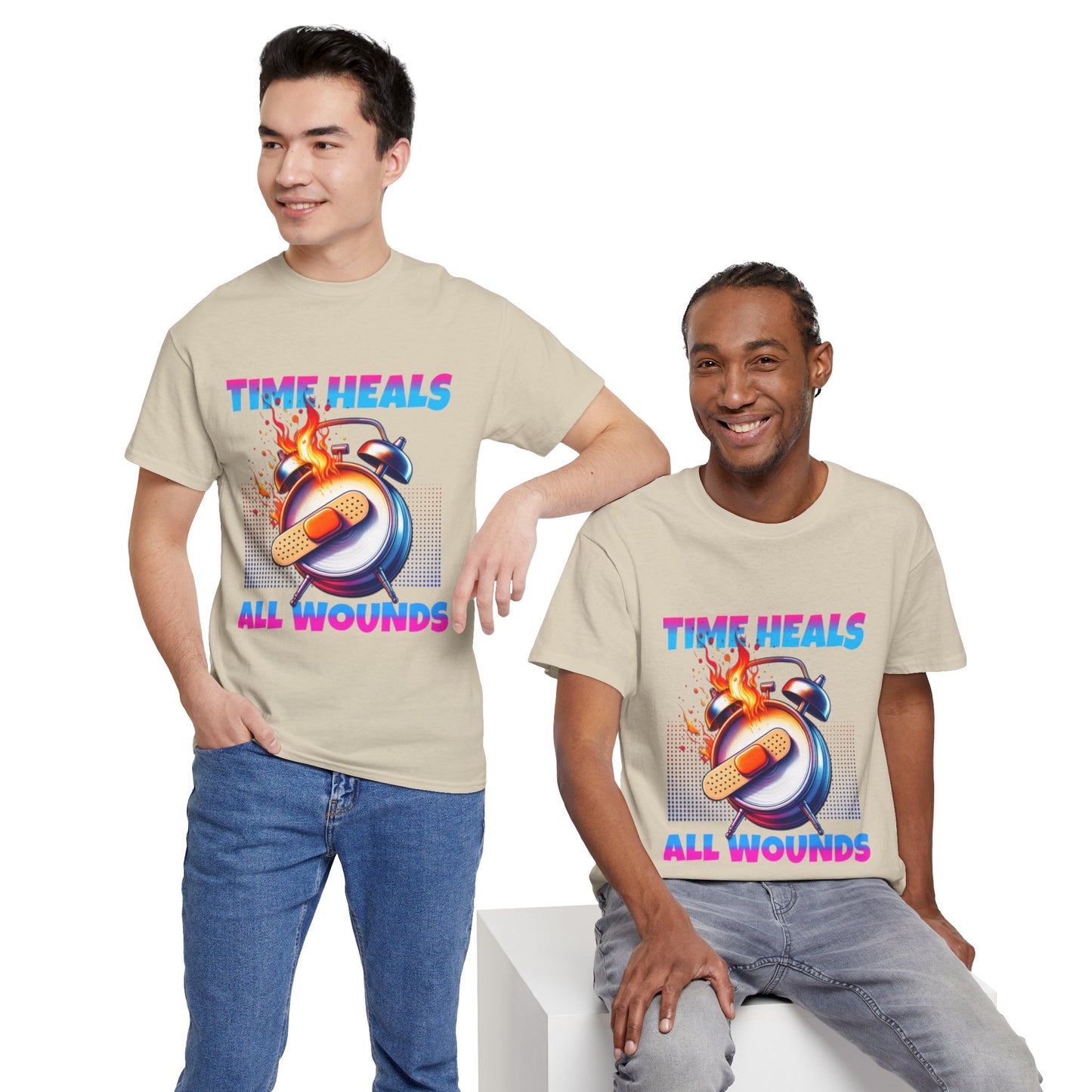 Unisex Time Heals Shirt: Pink