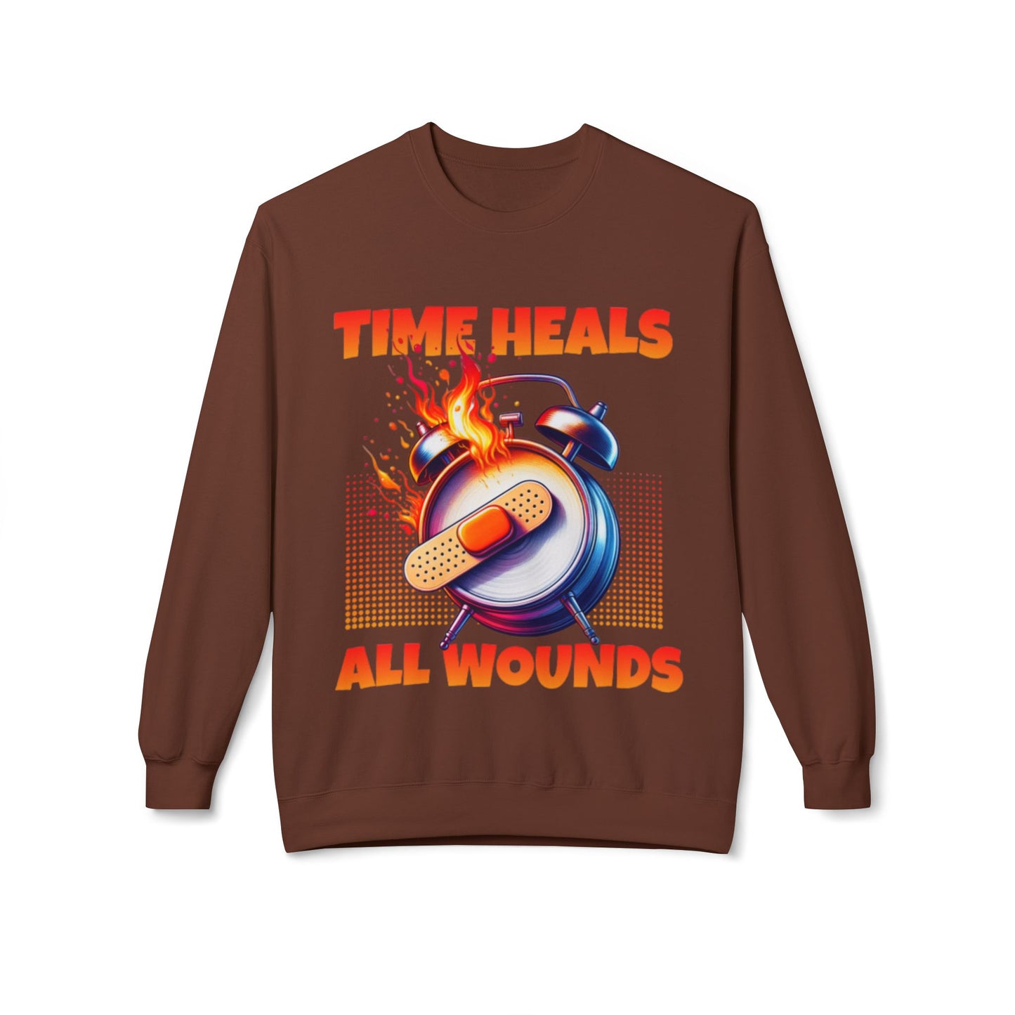 Unisex Time Heals Softstyle Sweatshirt: Orange