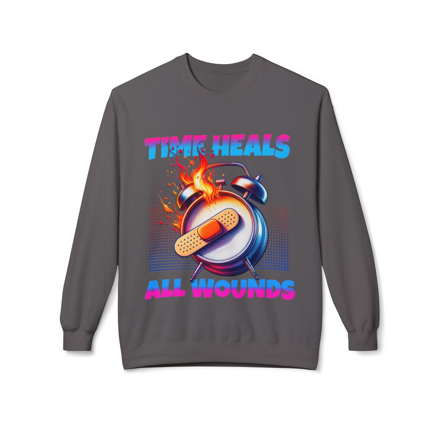 Unisex Time Heals Softstyle Sweatshirt: Pink